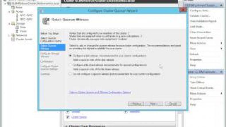 Sql Cluster Quorum Disk Size | Configuring Quorum on Windows Server 2012 R2 part 13 of 33