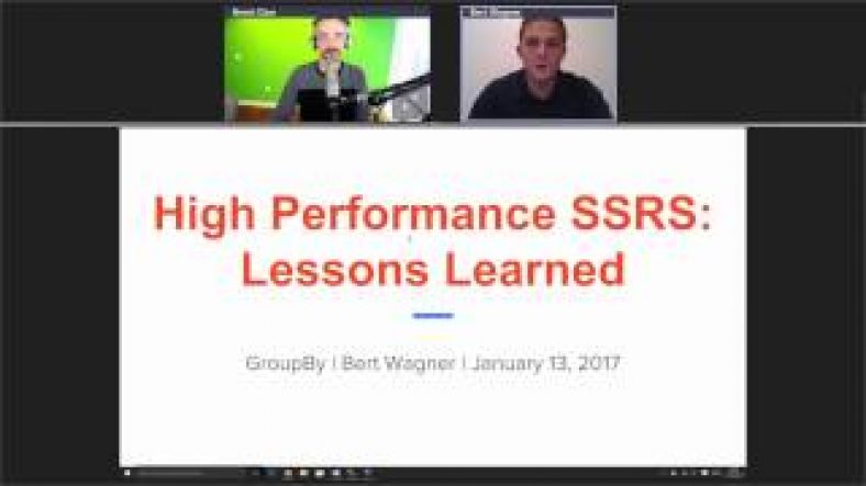 Sql Server Reporting Services Performance Tuning | High-Performance SQL Server Reporting Services: Lessons Learned with Bert Wagner