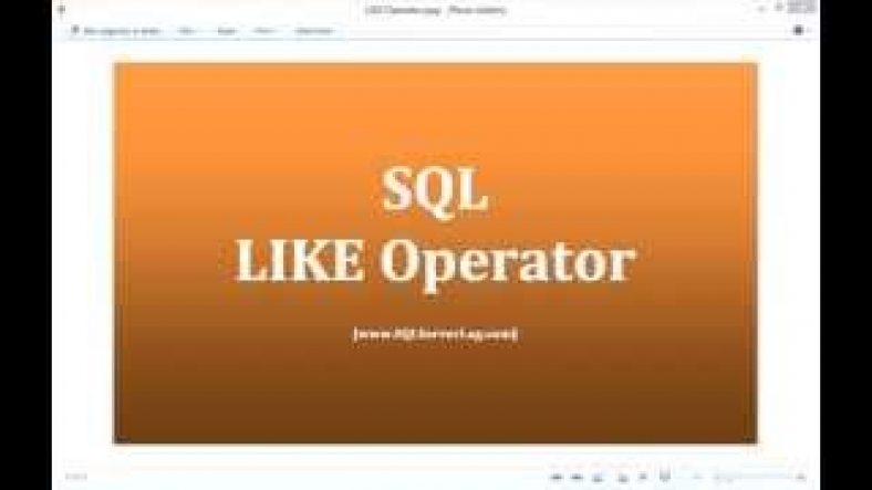 sql server join like | 25 – SQL LIKE Operator – Learn SQL from www.SQLServerLog.com [HD]