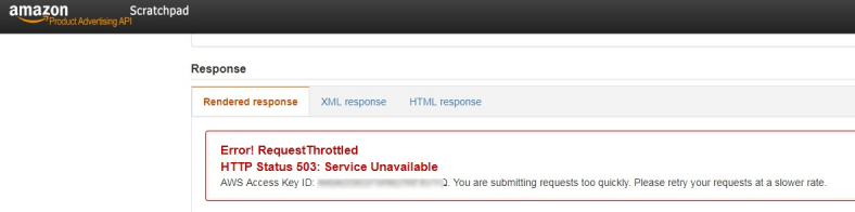 AWS: Error! RequestThrottled  HTTP Status 503: Service Unavailable